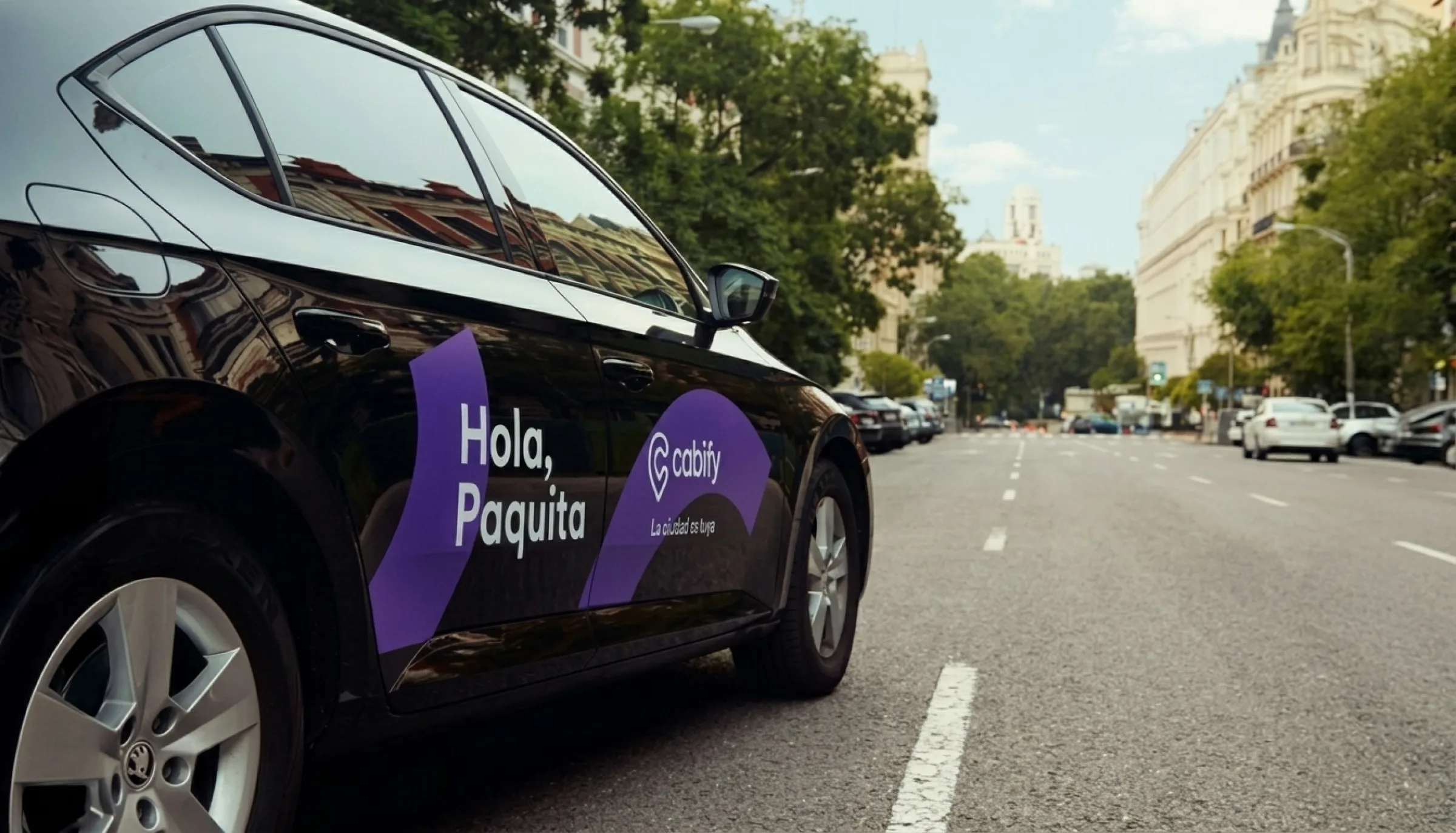 Cabify branded car in Madrid